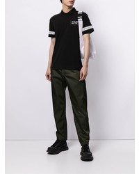 Ea7 Emporio Armani Logo Print Cotton Polo Shirt