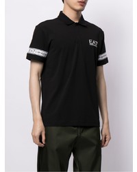 Ea7 Emporio Armani Logo Print Cotton Polo Shirt