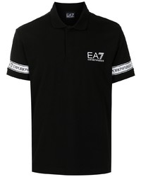 Ea7 Emporio Armani Logo Print Cotton Polo Shirt