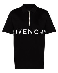 Givenchy Logo Print Half Zip Polo Shirt