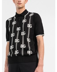 Dolce & Gabbana Logo Print Knitted Polo Shirt