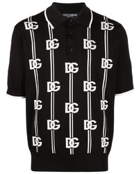 Dolce & Gabbana Logo Print Knitted Polo Shirt