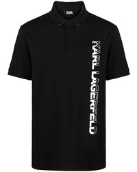 Karl Lagerfeld Logo Print Stretch Cotton Polo Shirt