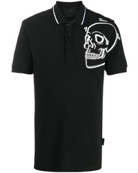 Philipp Plein Outline Skull Short Sleeved Polo Shirt