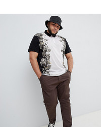 ASOS DESIGN Plus Relaxed Polo With Floral Print
