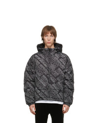 VERSACE JEANS COUTURE Black Logo Puffer Jacket