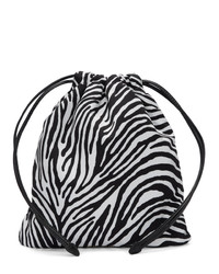 Miu Miu Black And White Zebra Printed Faille Pouch