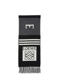 Loewe Black And Grey Wool Football Scarf