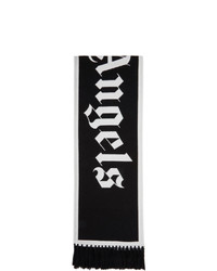 Palm Angels Black And White All Over Logo Scarf