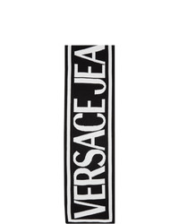 VERSACE JEANS COUTURE Black And White Logo Scarf