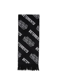 Vetements Black And White Star Wars Edition All Over Logo Scarf