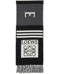Loewe Black Grey Wool Football Scarf