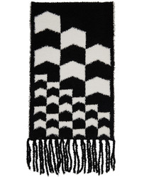 Rhude Black White Fluffy Logo Scarf