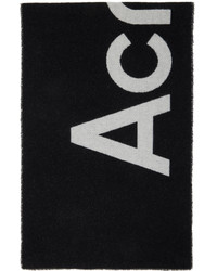 Acne Studios Black White Jacquard Logo Scarf