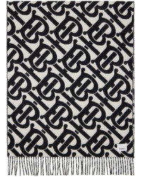 Burberry Black White Monogram Scarf
