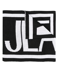 VERSACE JEANS COUTURE Intarsia Knit Logo Scarf