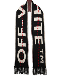 Off-White Intarsia Wool Blend Scarf