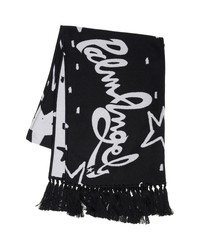 Palm Angels Night Sky Wool Blend Scarf In Black White At Nordstrom