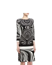 Donna Morgan Swirl Print Drop Waist Shift Dress Blackwhite