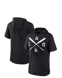 FANATICS Branded Black Los Angeles Dodgers Iconic Rebel Short Sleeve Pullover Hoodie At Nordstrom