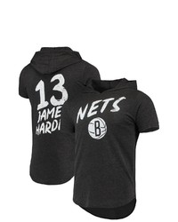 FANATICS Branded James Harden Black Brooklyn Nets Nba Tri Blend Hoodie T Shirt