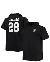 FANATICS Branded Josh Jacobs Black Las Vegas Raiders Big Tall Player Name Number Hoodie T Shirt