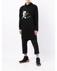 Yohji Yamamoto Face Print Hooded T Shirt