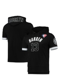 PRO STANDARD James Harden Black Brooklyn Nets Name Number Short Sleeve Pullover Hoodie At Nordstrom