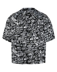We11done All Over Logo Bowling Shirt