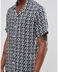 Asos Printed Shirt In Viscose With Revere Collar And Short Sleeves