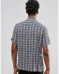 Asos Printed Shirt In Viscose With Revere Collar And Short Sleeves