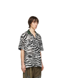 Sacai Black And White Zebra Short Sleeve Shirt