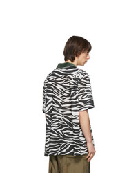 Sacai Black And White Zebra Short Sleeve Shirt