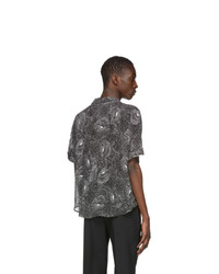 Saint Laurent Black Dotted Spiral Tte Shirt