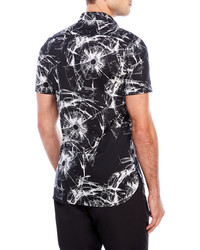 Antony Morato Black Printed Short Sleeve Sport Shirt