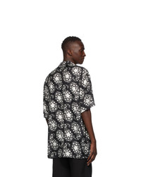 Gucci Black Silk Star Print Bowling Shirt