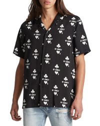 Ksubi Klub Of Hearts Relaxed Fit Short Sleeve Button Up Shirt