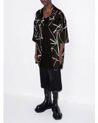 Rick Owens Magnum Tommy Abstract Print Oversized Shirt