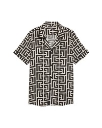 Balmain Monogram Pajama Shirt In Gfe