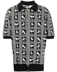 4SDESIGNS Pixelated Print Polo Shirt
