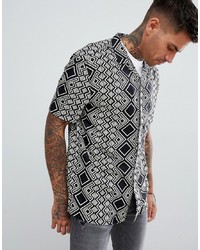 ASOS DESIGN Regular Fit Aztec Print Shirt