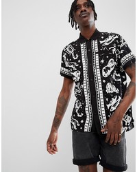 HUF Shirt With All Over Zodiac Print In Black