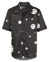 MTL STUDIO Smiley Face Print Short Sleeve Shirt