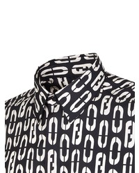 Fendi Ff Logo Print Silk Shirt