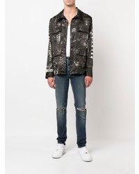 Amiri Logo Print Satin Shirt