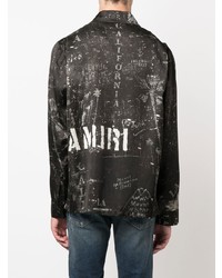 Amiri Logo Print Satin Shirt