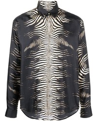 Roberto Cavalli Zebra Print Silk Shirt