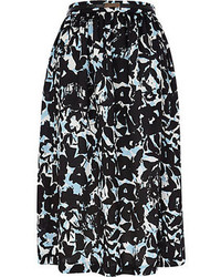 River Island Blue Floral Print Midi Skirt