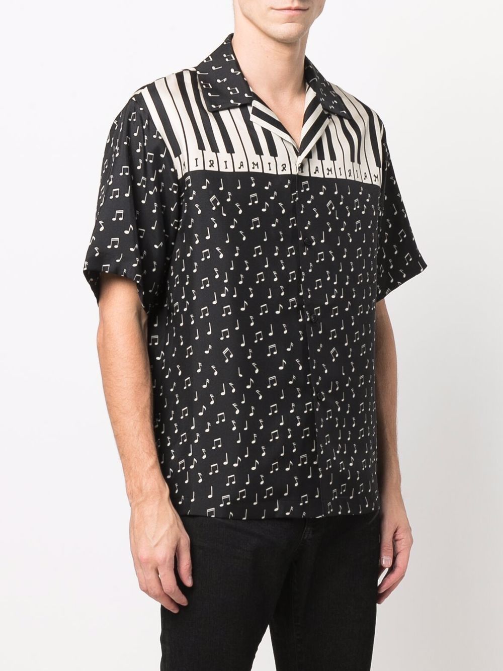 Amiri Music Note Print Silk Bowling Shirt, $809 | farfetch.com | Lookastic