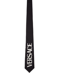 Versace Black Silk Logo Tie